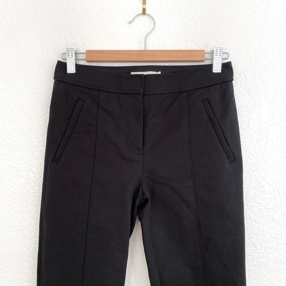 Tory Burch Vanner Cropped Ankle Black Straight Leg Pants Women's Size 0 - Picture 7 of 9